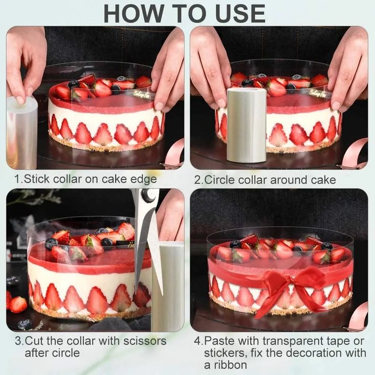 Transparent Cake Collar – Film Cake Edge Protector – 10cm High.  1x Acetate Roll Equals 5m - 2