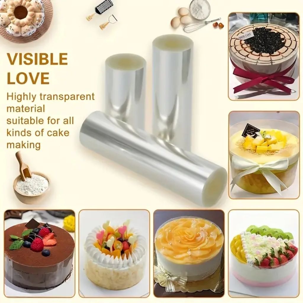 Transparent Cake Collar – Film Cake Edge Protector – 10cm High.  1x Acetate Roll Equals 5m - 4