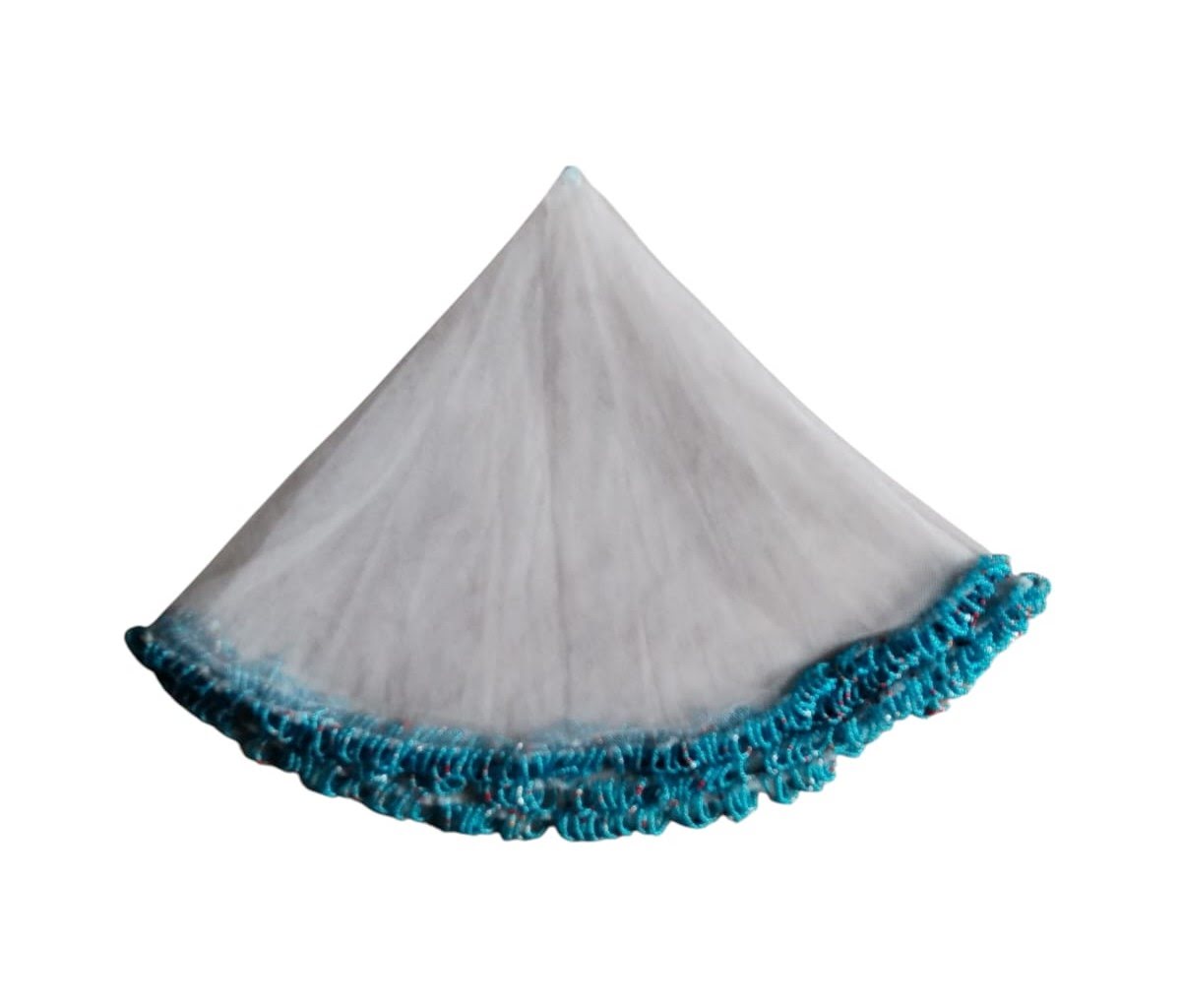Standing Food Cover / Food Net with Beaded Accents - Blue - 2
