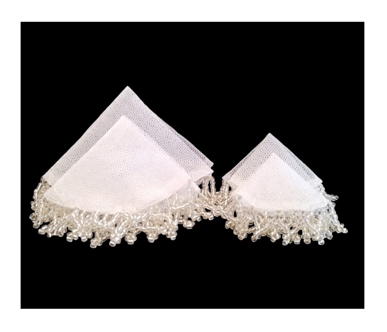 Food Net / Bowl Cover Set — 4 Sizes with Glass Bead Edge - 3