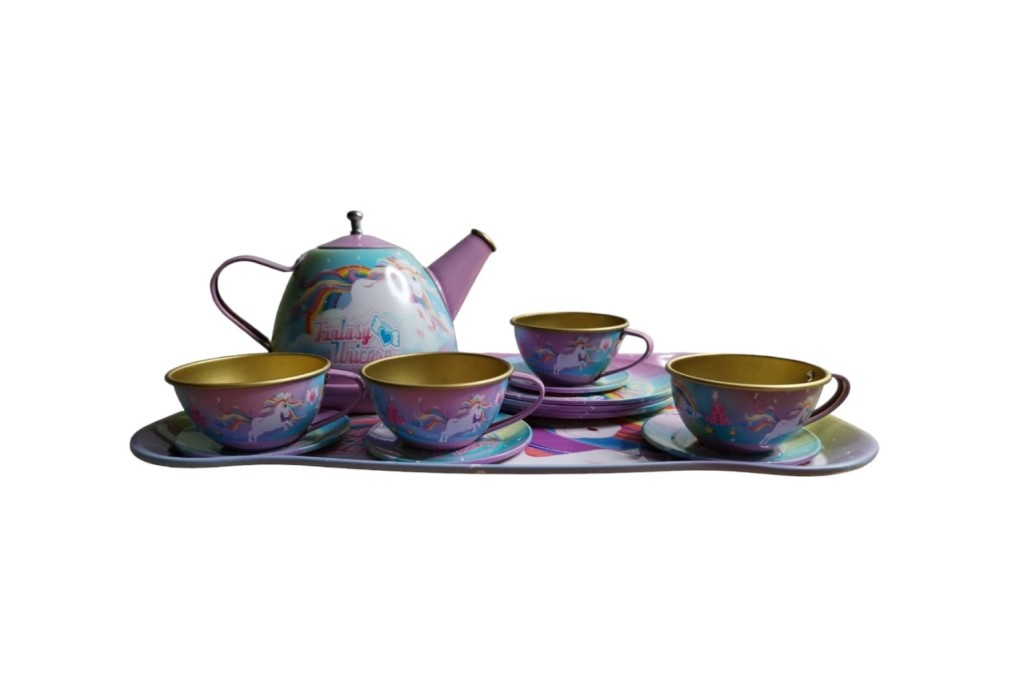 Unicorn Themed Kiddies Metal Tea Set  - 3