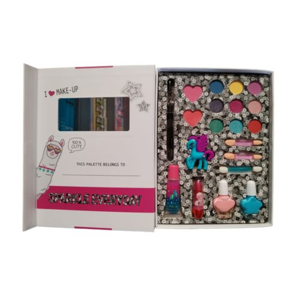 Colorful Makeup Book – Fashion Cosmetics Palette with a Mirror for Girls - 2