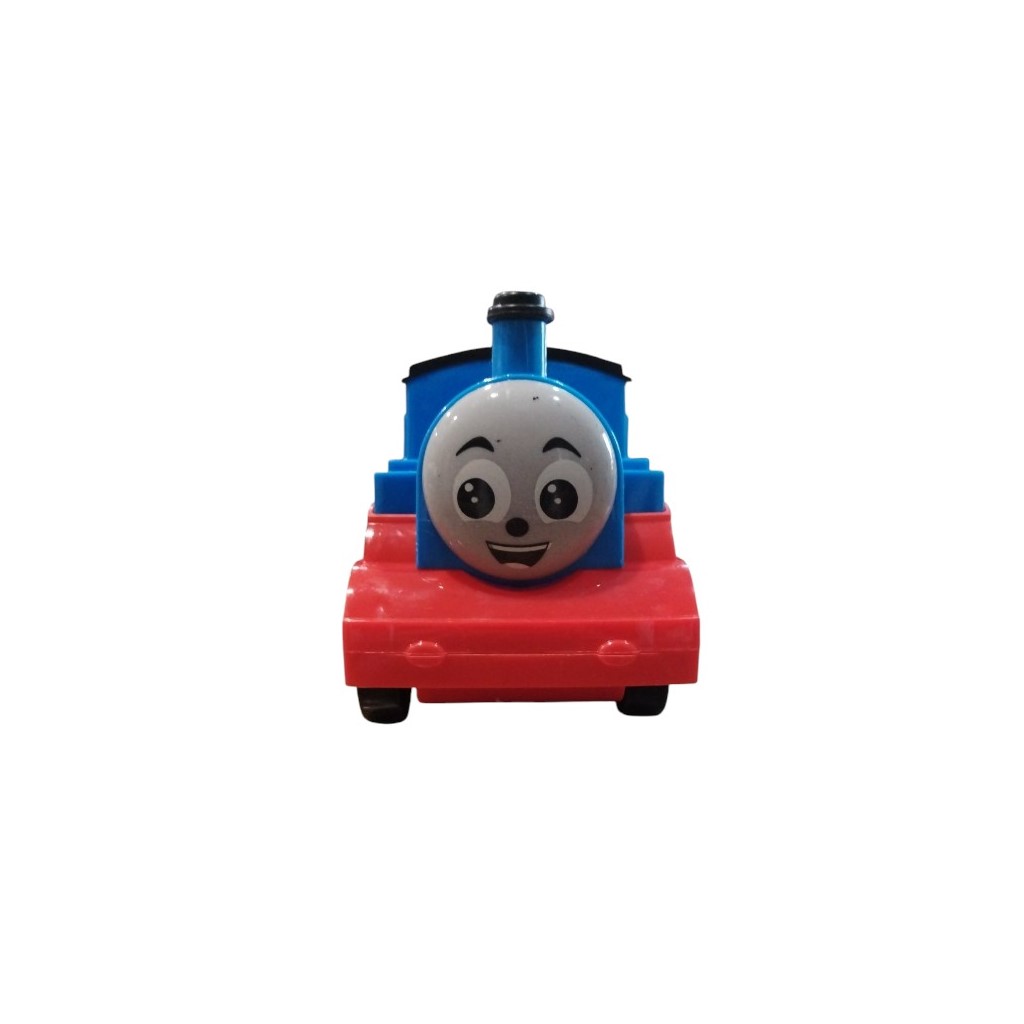 Friendly-Face Plastic Toy Train Set with Trailer and 3 Mini Trains - 2