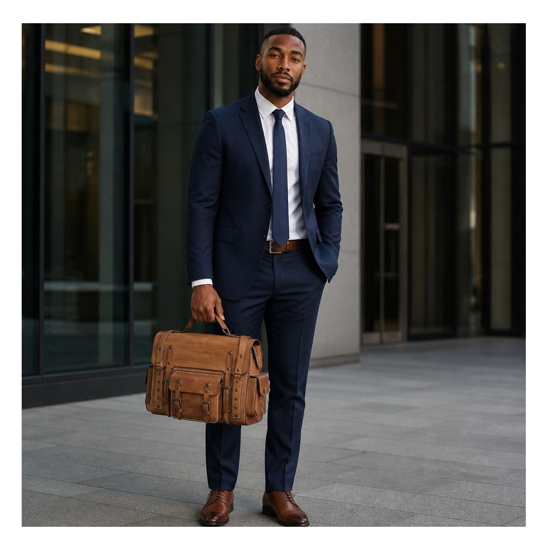 Executive Brief / Attache Case With Antique Brass Hardware - 10