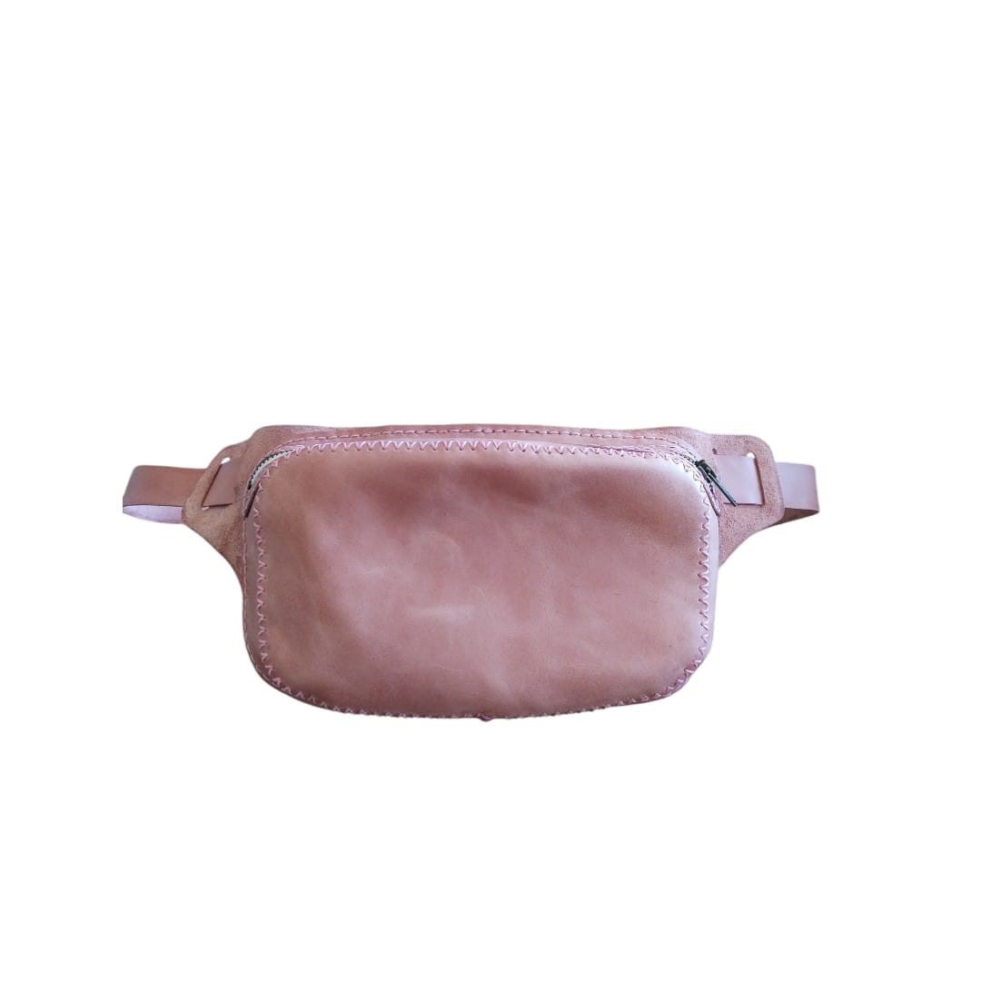 Full-grain Cosmo Leather Moon bag — Dusty Pink