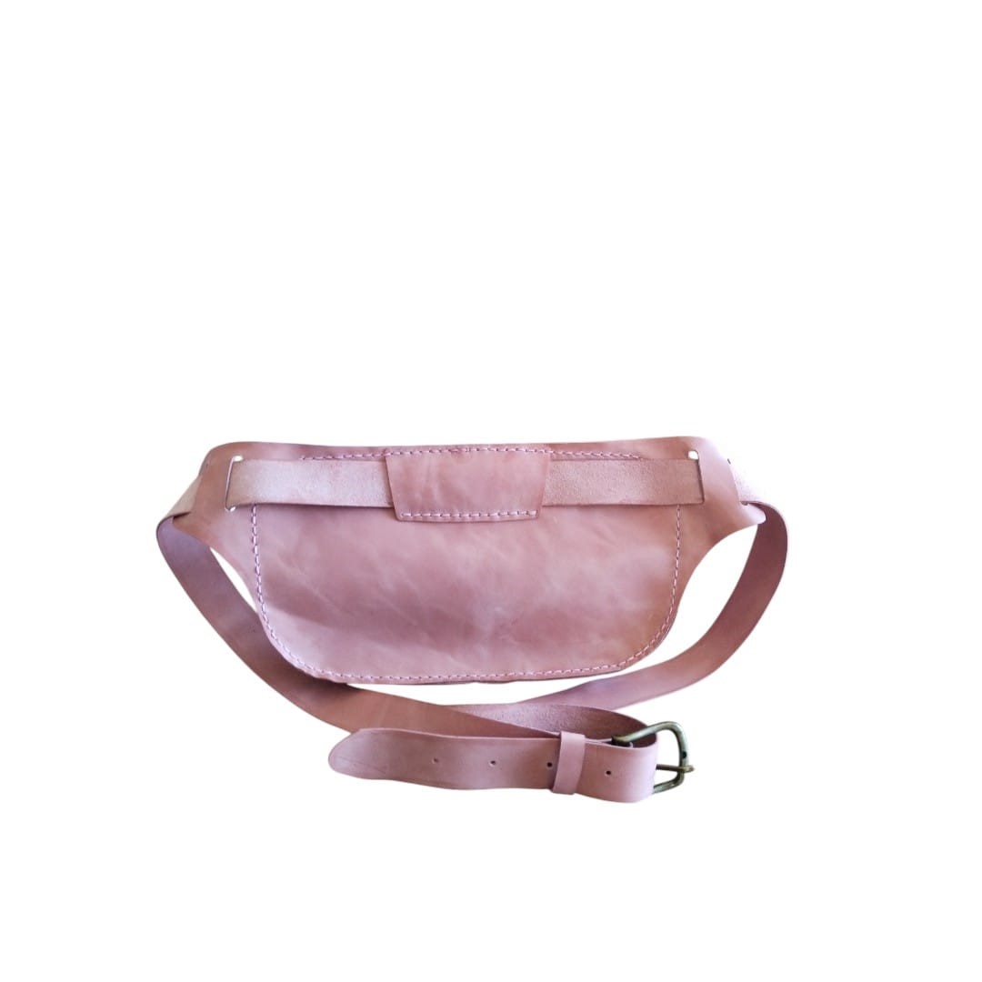 Full-grain Cosmo Leather Moon bag — Dusty Pink - 2
