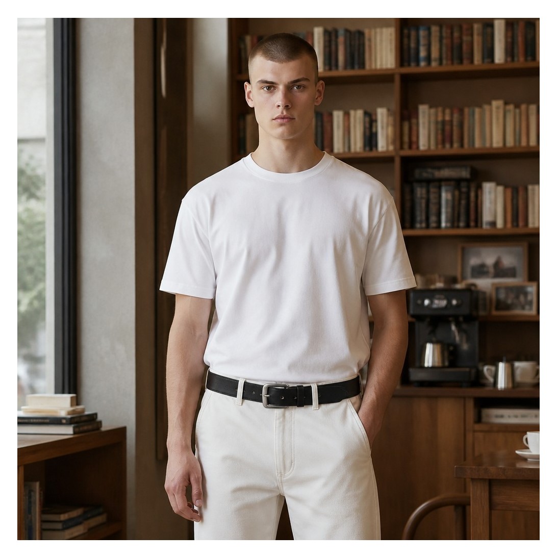Men's 35mm Formal Pin Buckle Leather Belt - 5